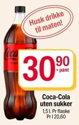 Coop Extra Coca-Cola uten sukker tilbud