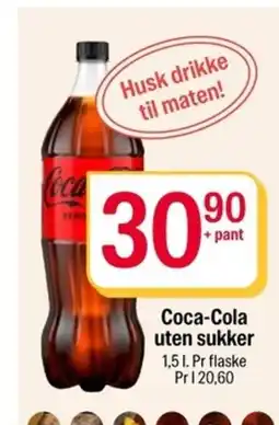 Coop Extra Coca-Cola uten sukker tilbud