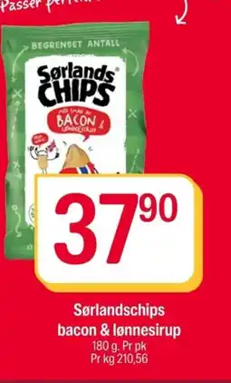 Coop Extra Sørlandschips bacon & lønnesirup tilbud