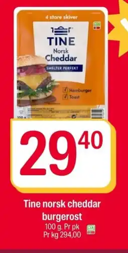 Coop Extra Tine norsk cheddar burgerost tilbud
