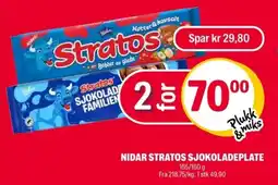 Coop Extra Nidar stratos sjokoladeplate tilbud