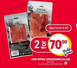 Coop Extra Coop oppdal spekeskinke/salami tilbud