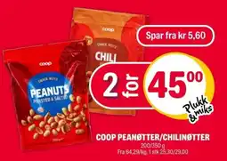 Coop Extra Coop peanøtter/chilinøtter tilbud