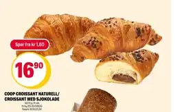 Coop Extra Coop croissant naturell/ croissant med sjokolade tilbud