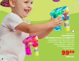 Lekia Wind&Water såpeboblepistol b/o med lys tilbud