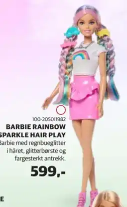 Lekia Barbie rainbow sparkle hair play tilbud