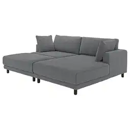 IKEA UppÅkra 3-seters modulsofa, med sjeselong, høyre med fotskammel/johanneshov mørk grå tilbud