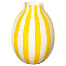 IKEA BlodbjÖrk Vase, stripet hvit/gul, 25 cm tilbud