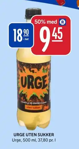 Rema 1000 URGE UTEN SUKKER tilbud
