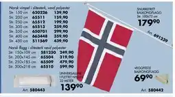 Sparkjøp Norsk flagg i slitesterk vevd polyester tilbud
