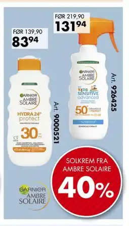 Sparkjøp SOLKREM FRA AMBRE SOLAIRE tilbud