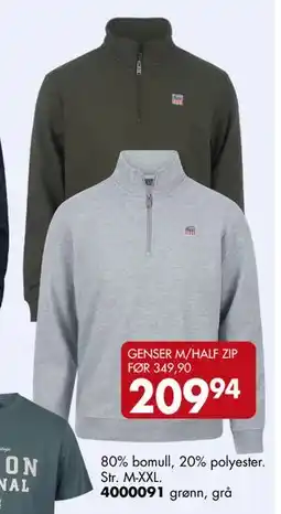 Sparkjøp GENSER M/HALF ZIP tilbud