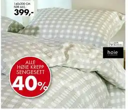 Sparkjøp ALLE HØIE KREPP SENGESETT tilbud