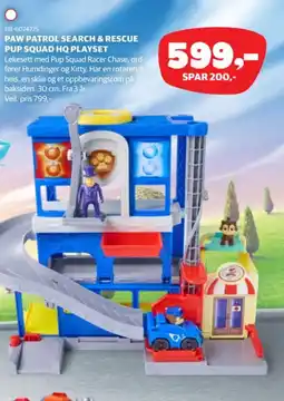 Lekia Paw Patrol search & rescue pup squad hq playset tilbud