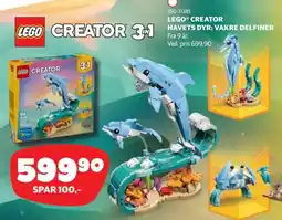 Lekia Lego® Creator havets dyr: Vakre delfiner tilbud