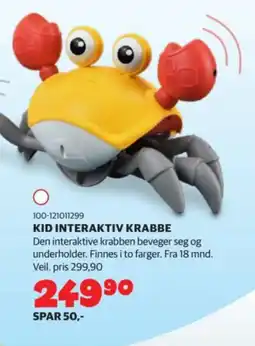 Lekia Kid interaktiv krabbe tilbud