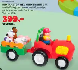 Lekia Kid Traktor med henger med dyr tilbud