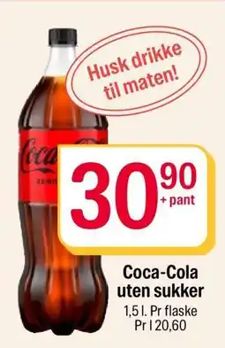 Coop Extra COCA-COLA UTEN SUKKER tilbud
