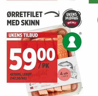 Meny Ørretfilet med skinn tilbud