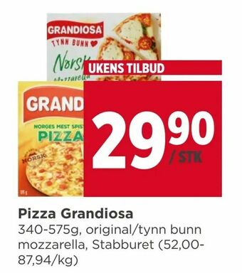 Meny Pizza Grandiosa tilbud