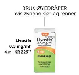 Apotek 1 Livostin 0,5 mg/ml tilbud