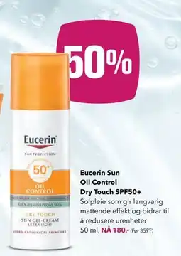 Apotek 1 Eucerin Sun Oil Control Dry Touch SPF50+ tilbud