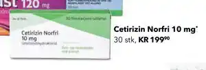 Apotek 1 Cetirizin Norfri 10 mg tilbud