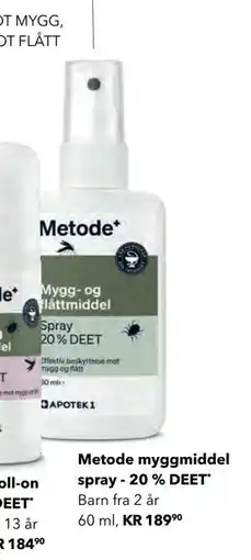 Apotek 1 Metode myggmiddel spray - 20 % DEET tilbud