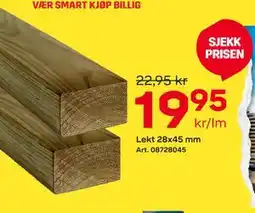 Byggmax Lekt 28x45 mm tilbud