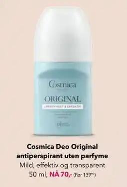 Apotek 1 Cosmica Deo Original antiperspirant uten parfyme tilbud