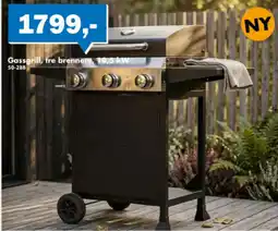 Biltema Gassgrill, tre brennere, 10,5 kW tilbud