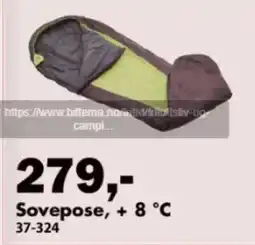 Biltema Sovepose, + 8 °C tilbud