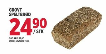 Jacobs Grovt speltbrød tilbud