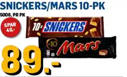 Price Lagerbutikk Snickers/mars 10-pk tilbud