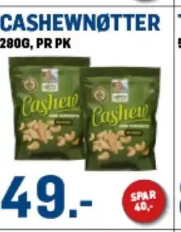 Price Lagerbutikk Cashewnøtter tilbud