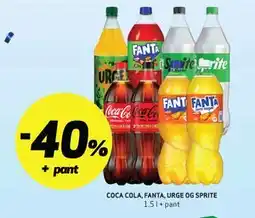 Bunnpris COCA COLA, FANTA, URGE OG SPRITE tilbud