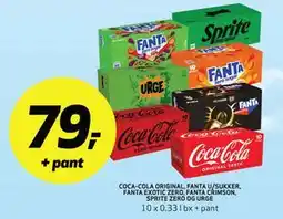 Bunnpris COCA-COLA ORIGINAL, FANTA U/SUKKER, FANTA EXOTIC ZERO,FANTA CRIMSON, SPRITE ZERO OG URGE tilbud