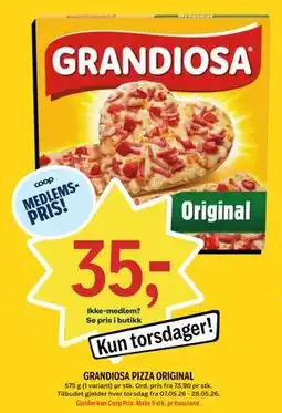 Coop Prix GRANDIOSA PIZZA ORIGINAL, Medlemspris tilbud
