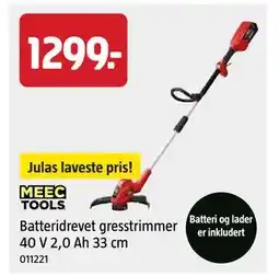 Jula Batteridrevet gresstrimmer 40 V 2,0 Ah 33 cm tilbud