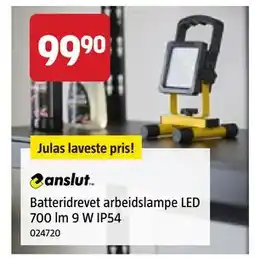 Jula Batteridrevet arbeidslampe LED 700 lm 9 W IP54 tilbud
