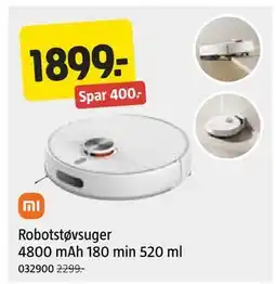Jula Robotstøvsuger 4800 mAh 180 min 520 ml tilbud