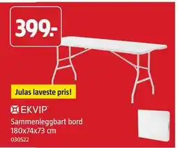Jula Sammenleggbart bord 180x74x73 cm tilbud
