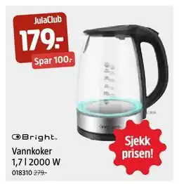 Jula Vannkoker 1,7 l 2000 W, Medlemspris tilbud