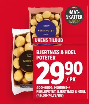 Meny BJERTNÆS & HOEL POTETER tilbud