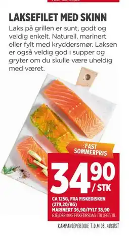 Meny LAKSEFILET MED SKINN tilbud