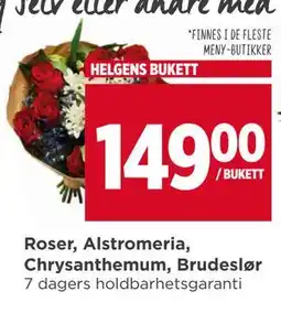 Meny Roser, Alstromeria, Chrysanthemum, Brudeslør tilbud