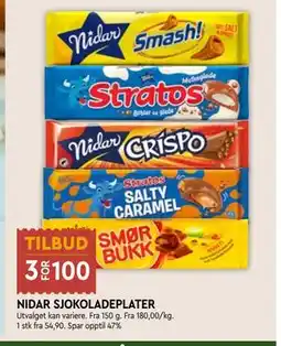 Coop Mega NIDAR SJOKOLADEPLATER tilbud