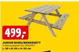 jem & fix JUNIOR BORD/BENKESETT tilbud