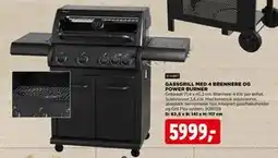 jem & fix GASSGRILL MED 4 BRENNERE OG POWER BURNER tilbud