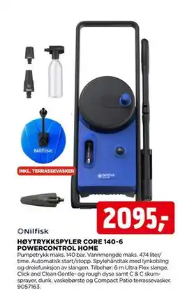 jem & fix HØYTRYKKSPYLER CORE 140-6 POWERCONTROL HOME tilbud